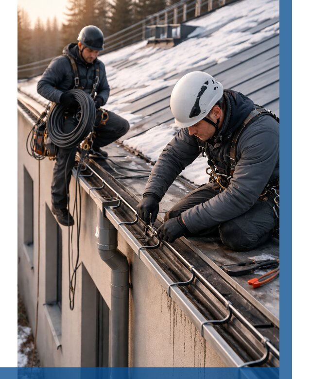 Монтаж греющего кабеля на кровле в Саратове от 460 р. | ВЫСОТНИК-Срт