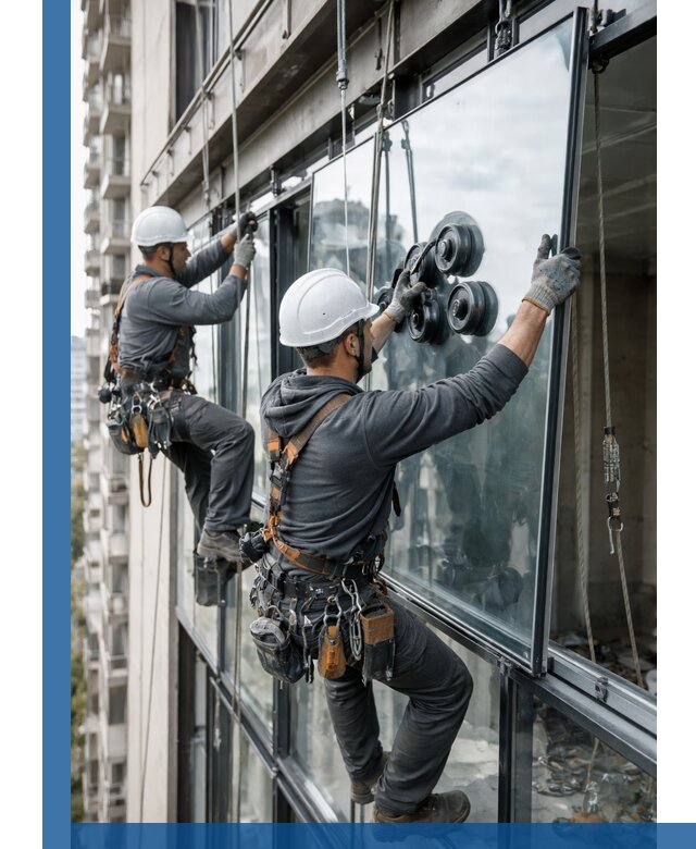 Витражное остекление фасадов и лоджий в Саратове под ключ