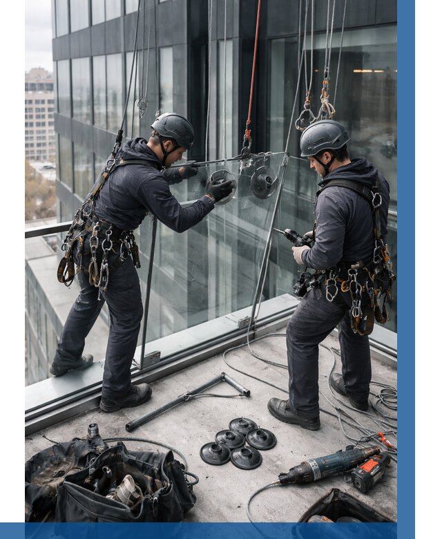 Монтаж стеклянных ограждений в Саратове от 2558 р. | ВЫСОТНИК-Срт