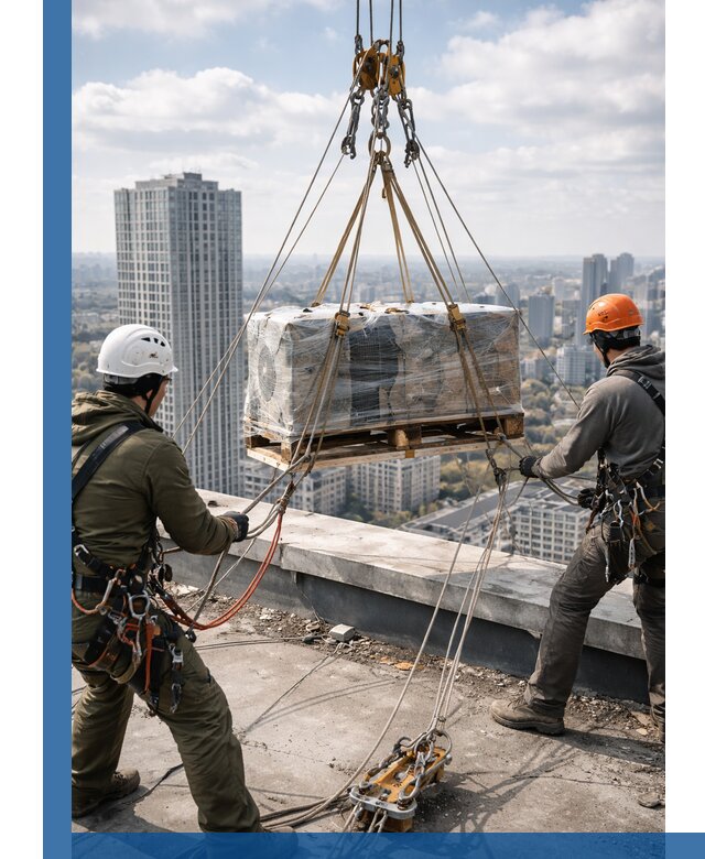 Подъем и монтаж крупногабаритных грузов на крышу в Саратове