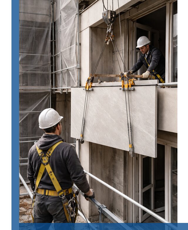 Подъем керамогранита на этаж в Саратове грузчиками и техникой