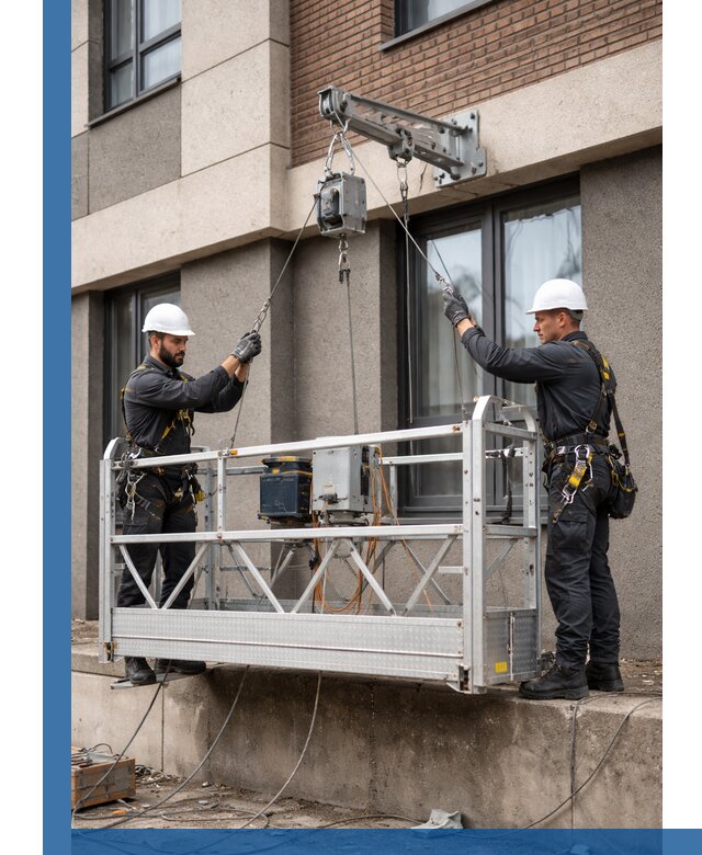 Монтаж и подъем фасадной люльки в Саратове с гарантией безопасности