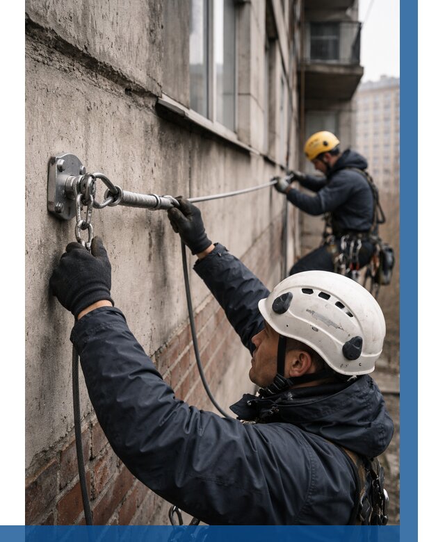 Монтаж анкерных линий в Саратове от 3070 р. | ВЫСОТНИК-Срт