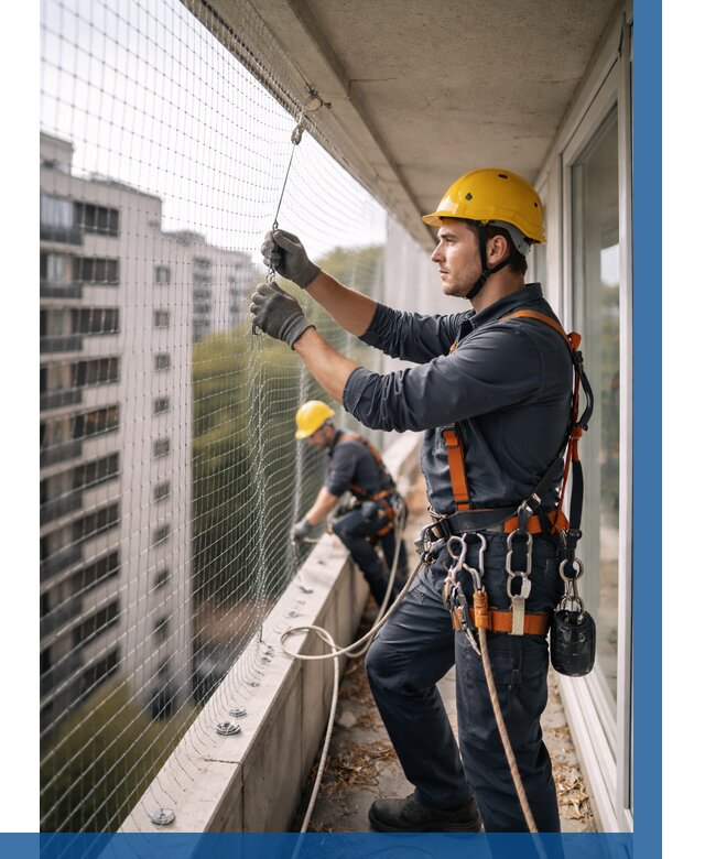 Монтаж сетки от птиц в Саратове от 4605 р. | ВЫСОТНИК-Срт