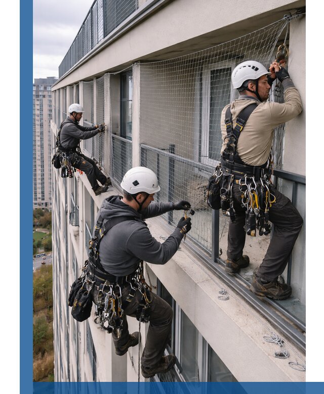 Профессиональный монтаж защитной сетки от птиц в Саратове