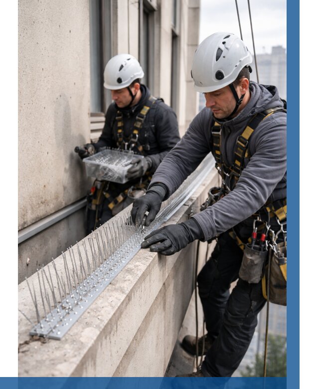 Установка шипов от птиц в Саратове от 870 р. | ВЫСОТНИК-Срт